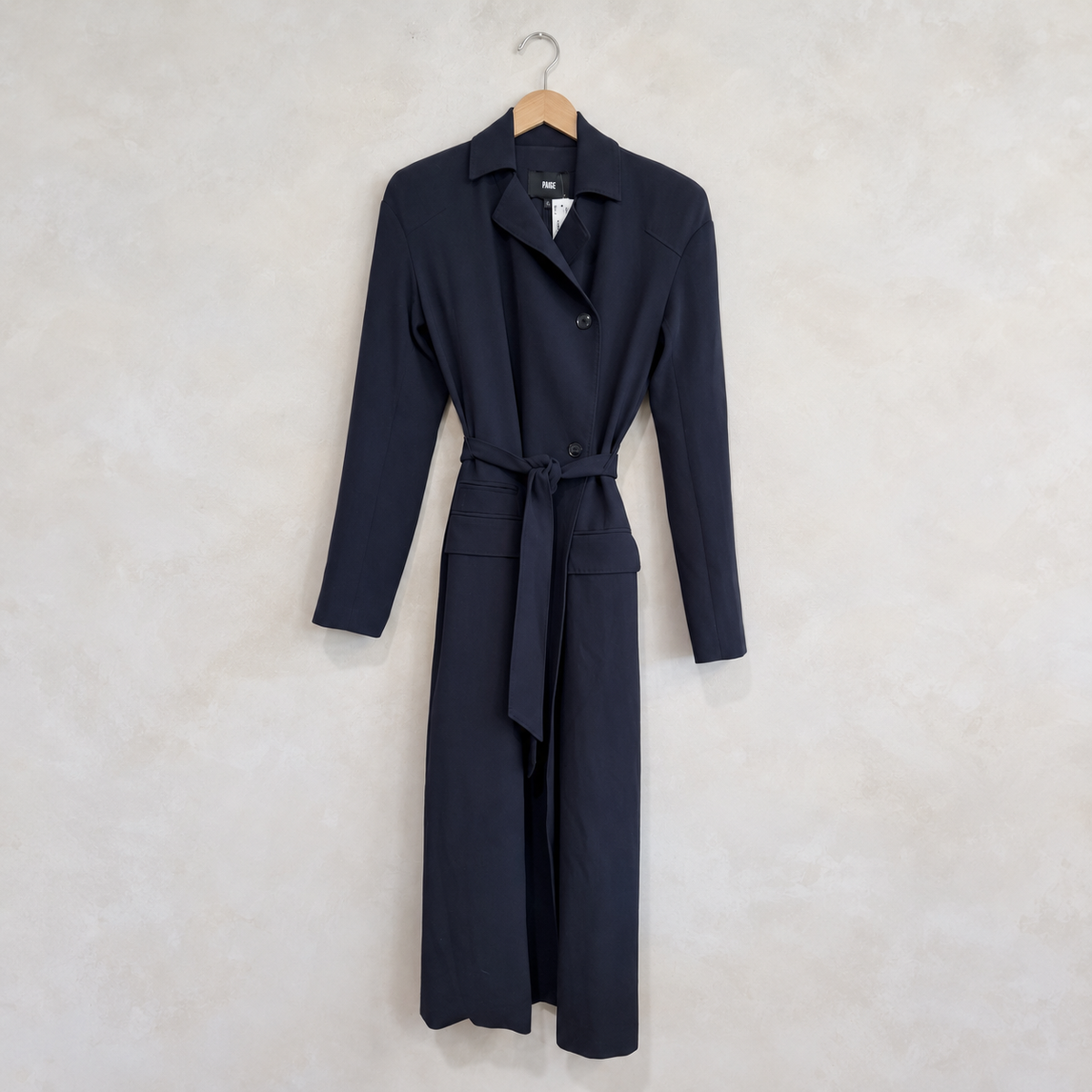 PAIGE, Navy Maxi Coat, Size 6