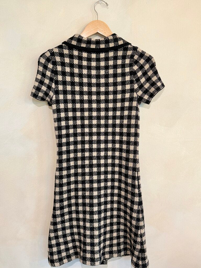 Altuzarra Knit Checkered Button Down Dress sz XS