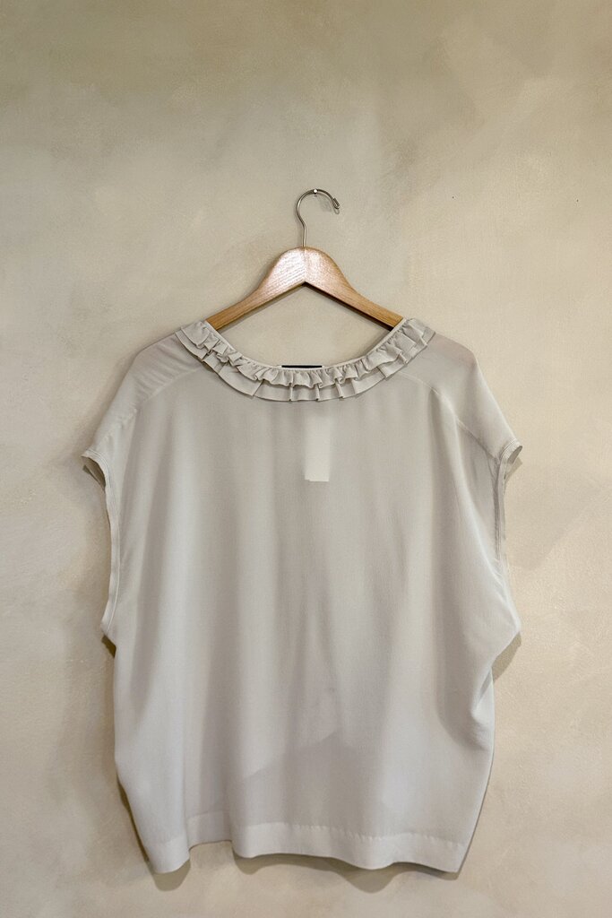 NUDE Ruffled Silk Blouse Sz 42