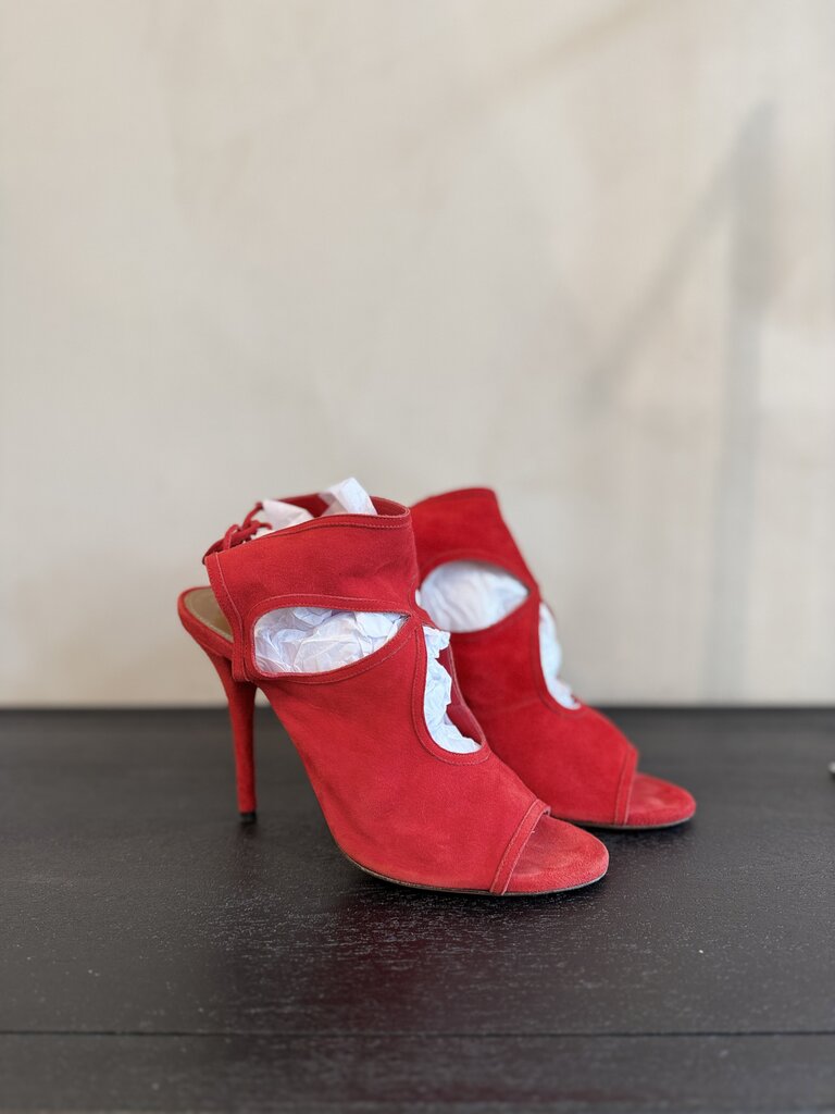 Aquazzura, Red Suede Heel, 38.5