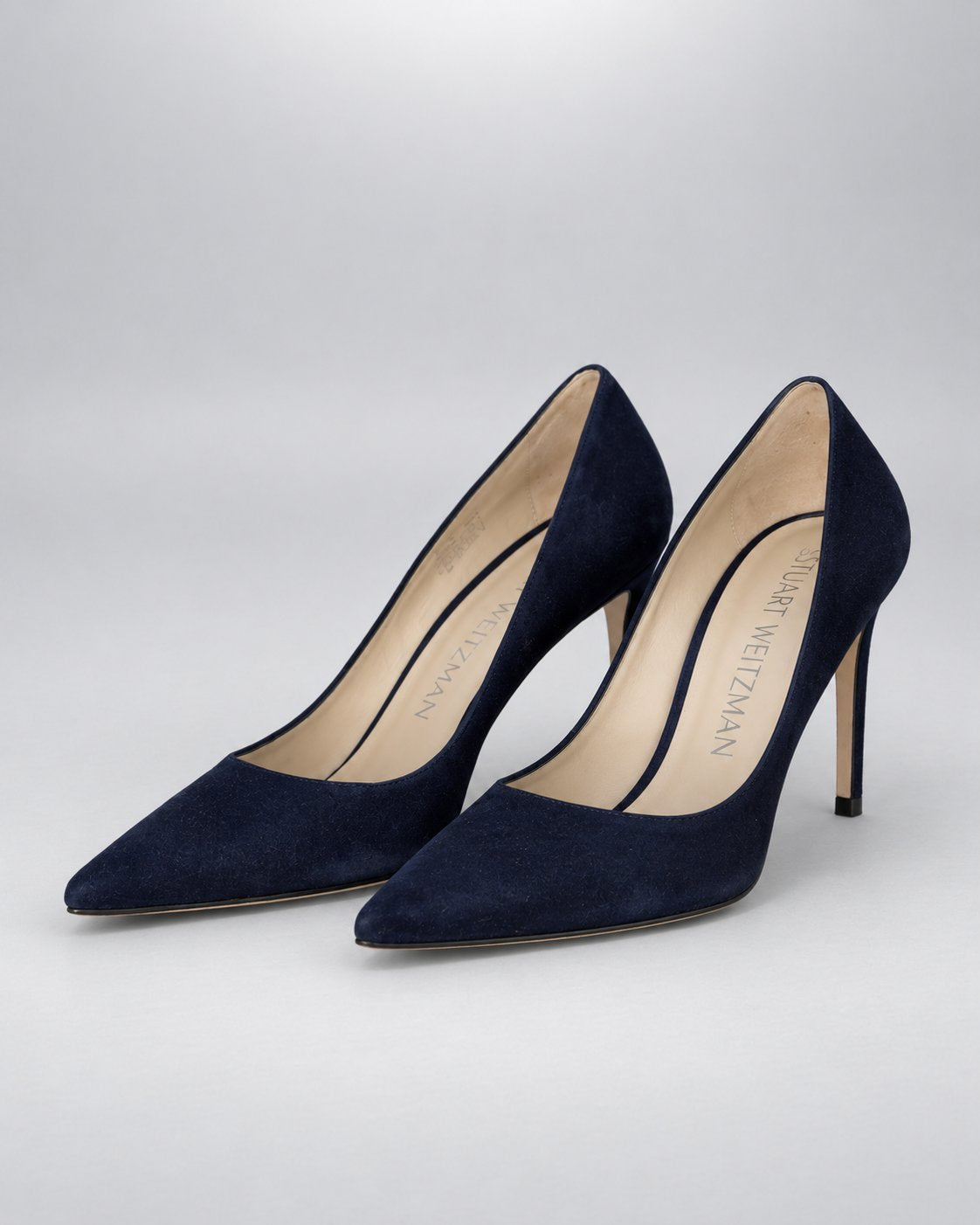 STUART WEITZMAN, Navy Suede Pumps, 8