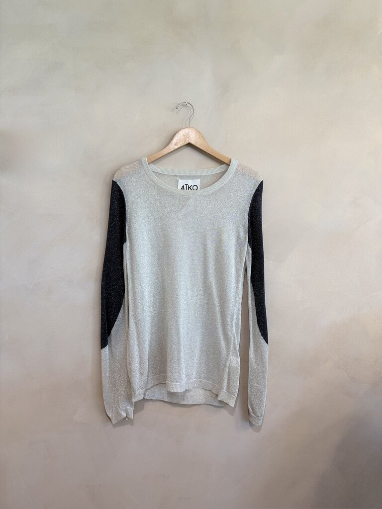 AIKO, Metallic Crewneck Top, L