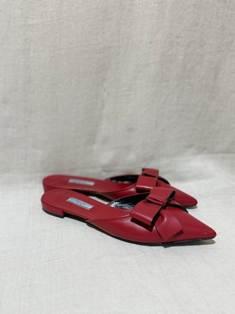 Prada, Bow Tie Flat, 37.5