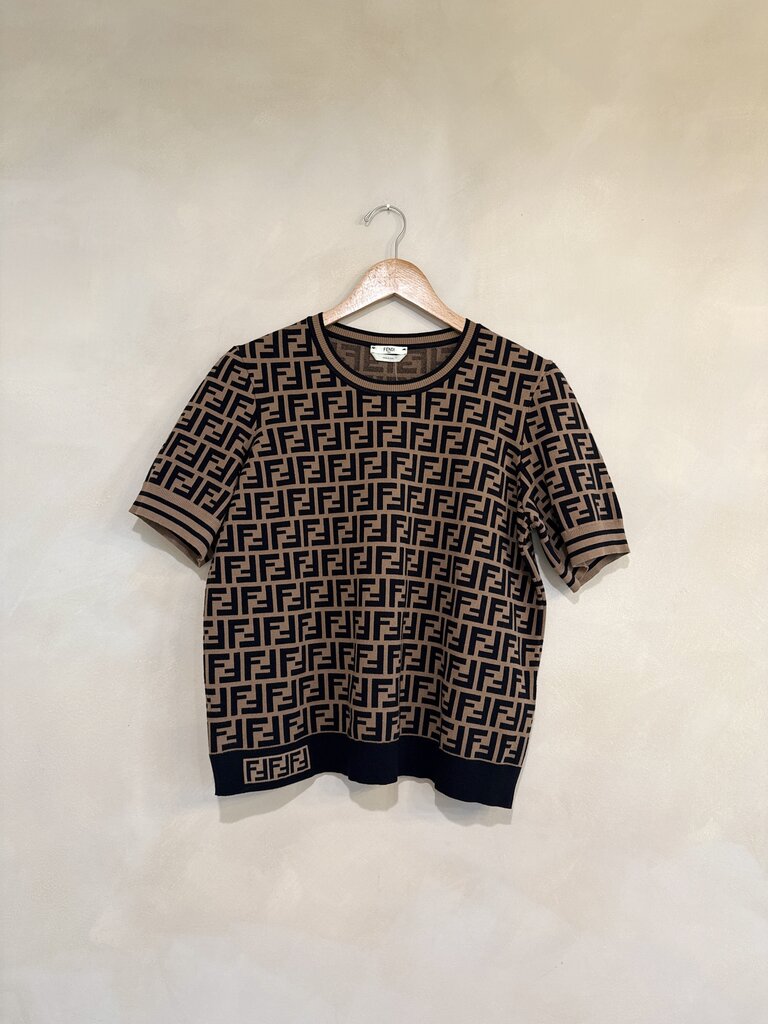 Fendi, Short Sleeve Logo Top, 48