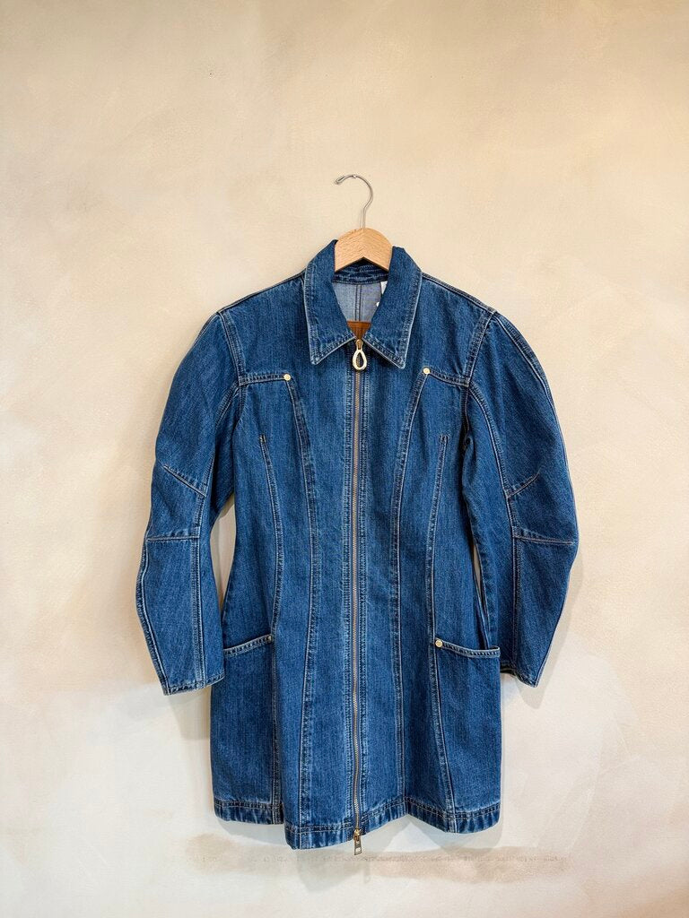 Cult Gaia, Denim Front Zip Dress, XS
