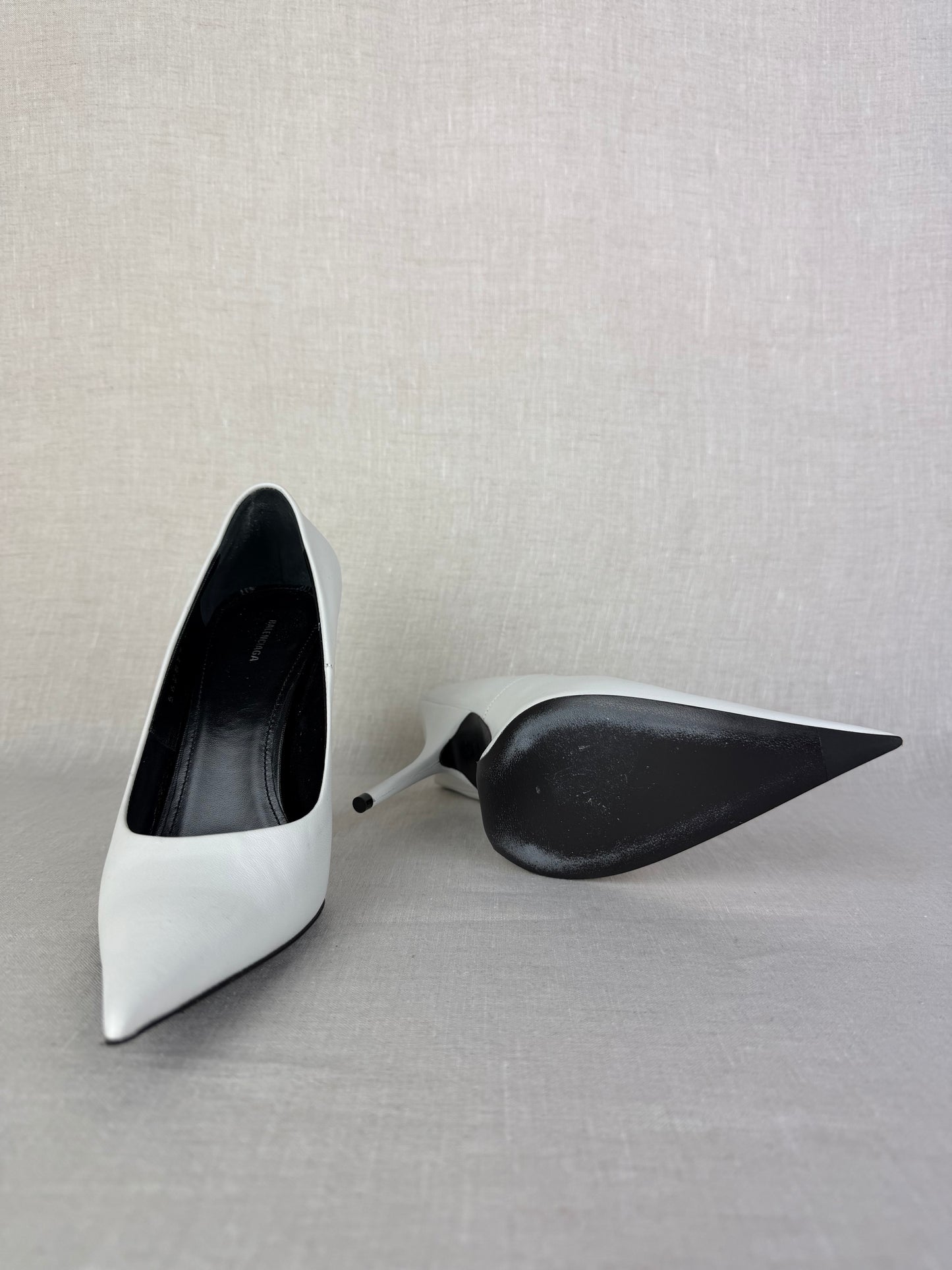 Balenciaga Square Knife Pump White Sz 36.5