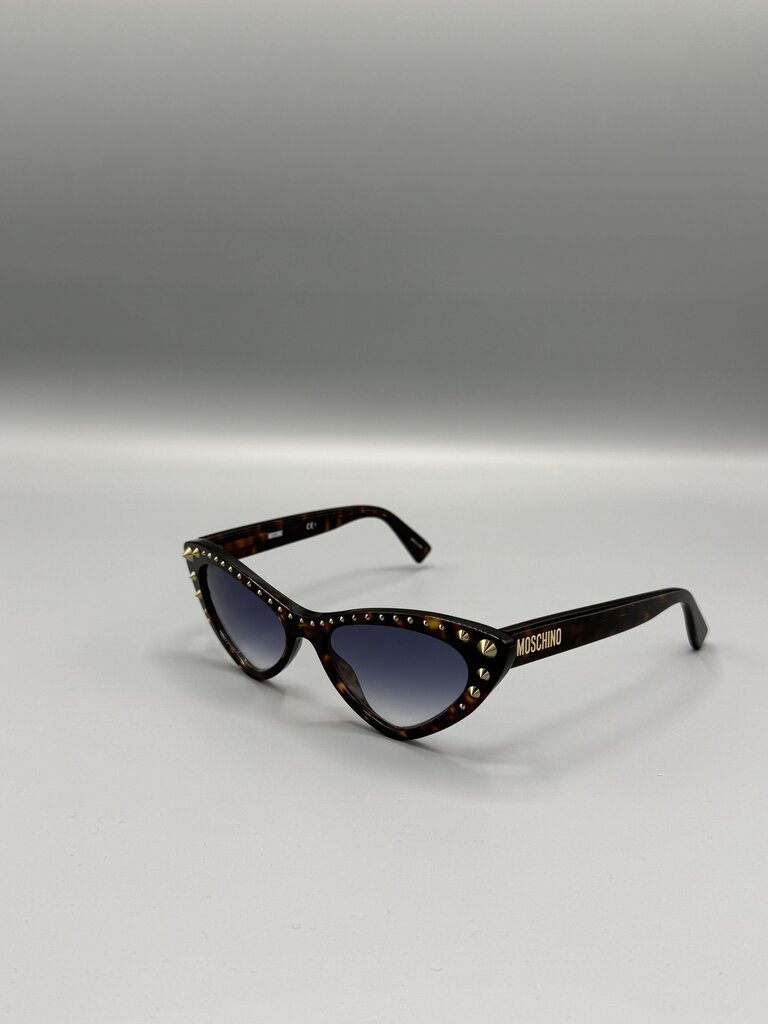 MOSCHINO, Studded Cat Eye Sunglasses, Tortoise Shell/Gold