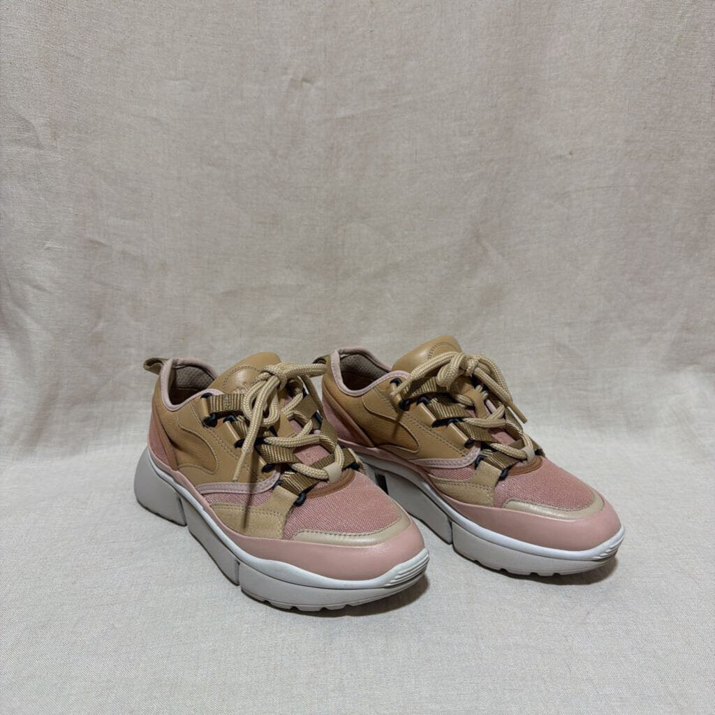 Pink Satin Trainers w/ Suede Trim sz 6