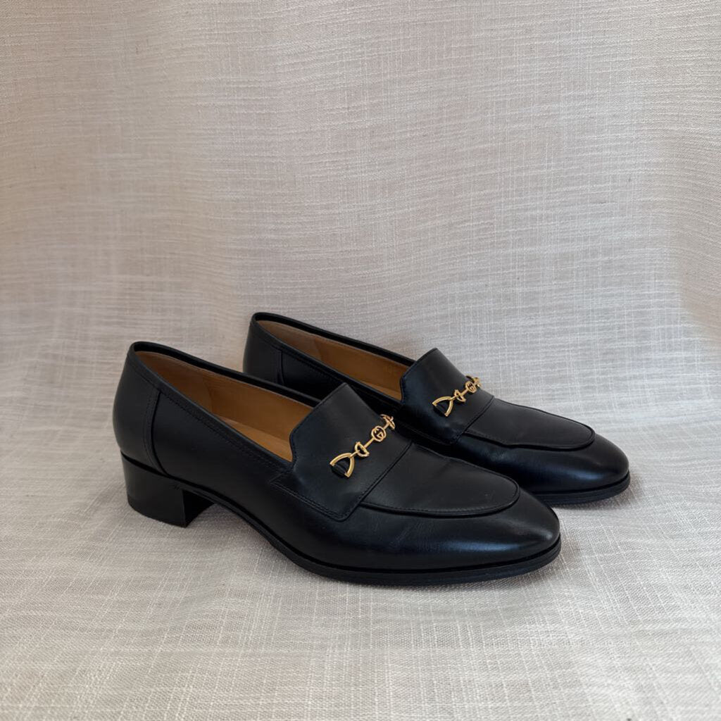 GUCCI, Horsebit Leather Heeled Loafer, 39