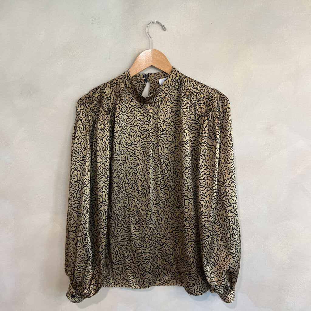 Frame, Gold Patterned Blouse, XS