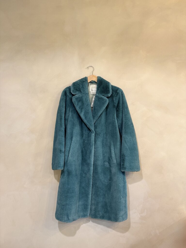 FORTE FORTE, Faux Fur Long Coat Single Button, 0