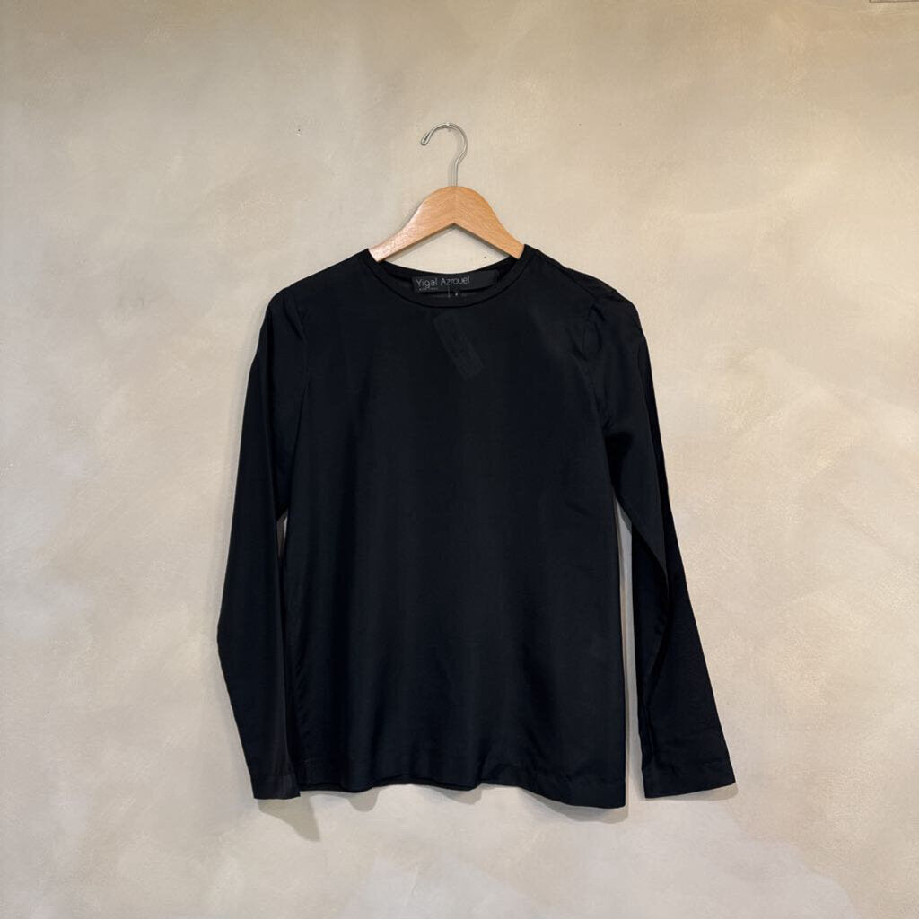 YIGAL AZROËL, Crewneck Light Weight Top Silk, S