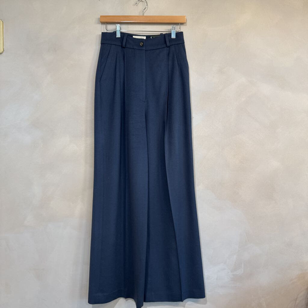 Wool Pleated Wide Trouser Sz S