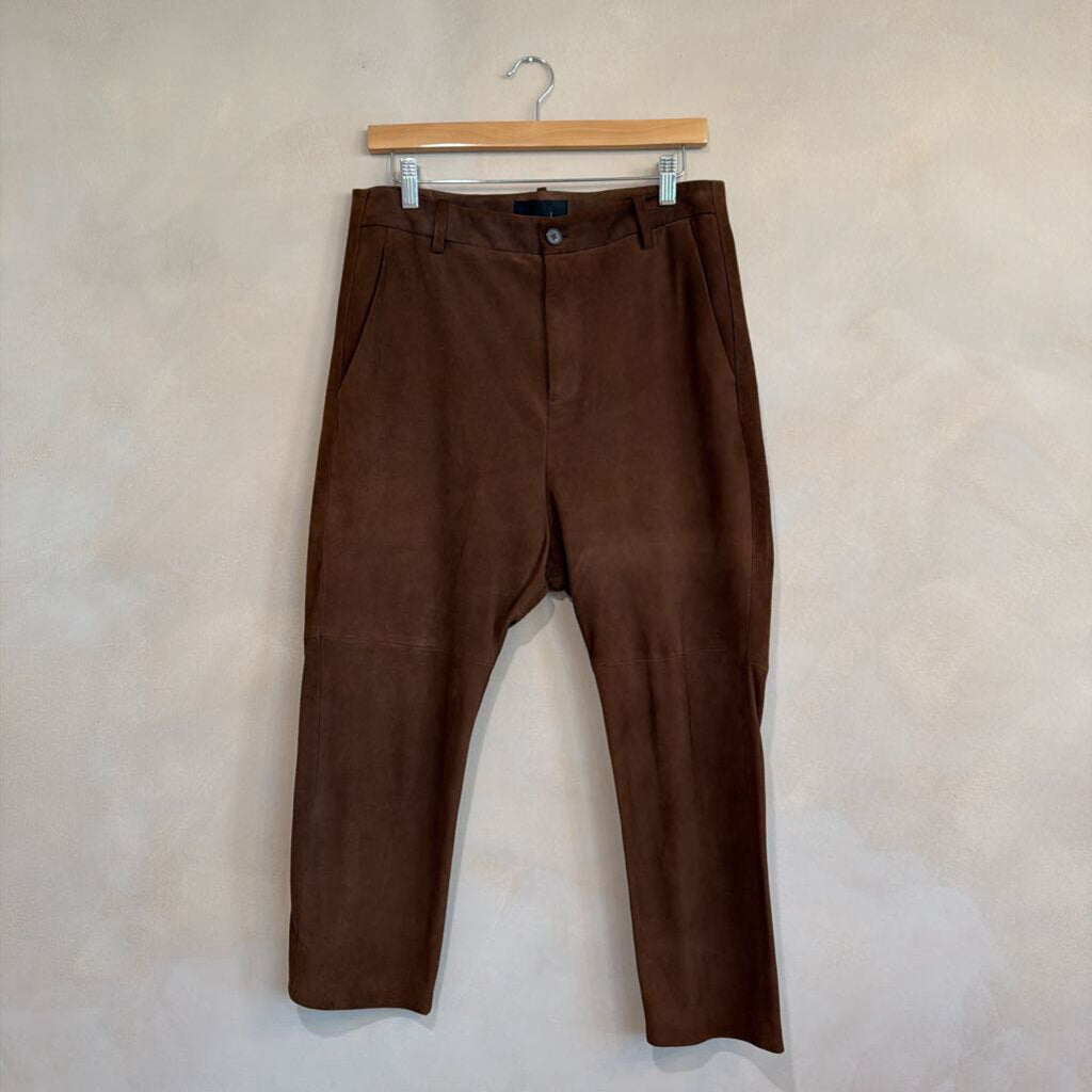NILI LOTAN, Suede Cropped Pants, 4