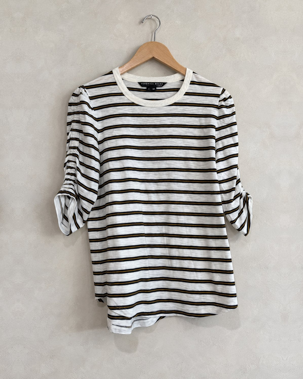 VERONICA BEARD, Striped Cotton T Shirt, M