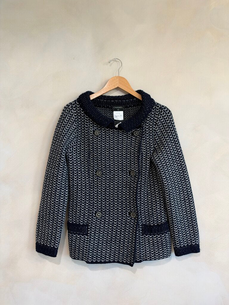 CHANEL, Cashmere Knit Double Breasted Jacket 1986 to 1988, 38
