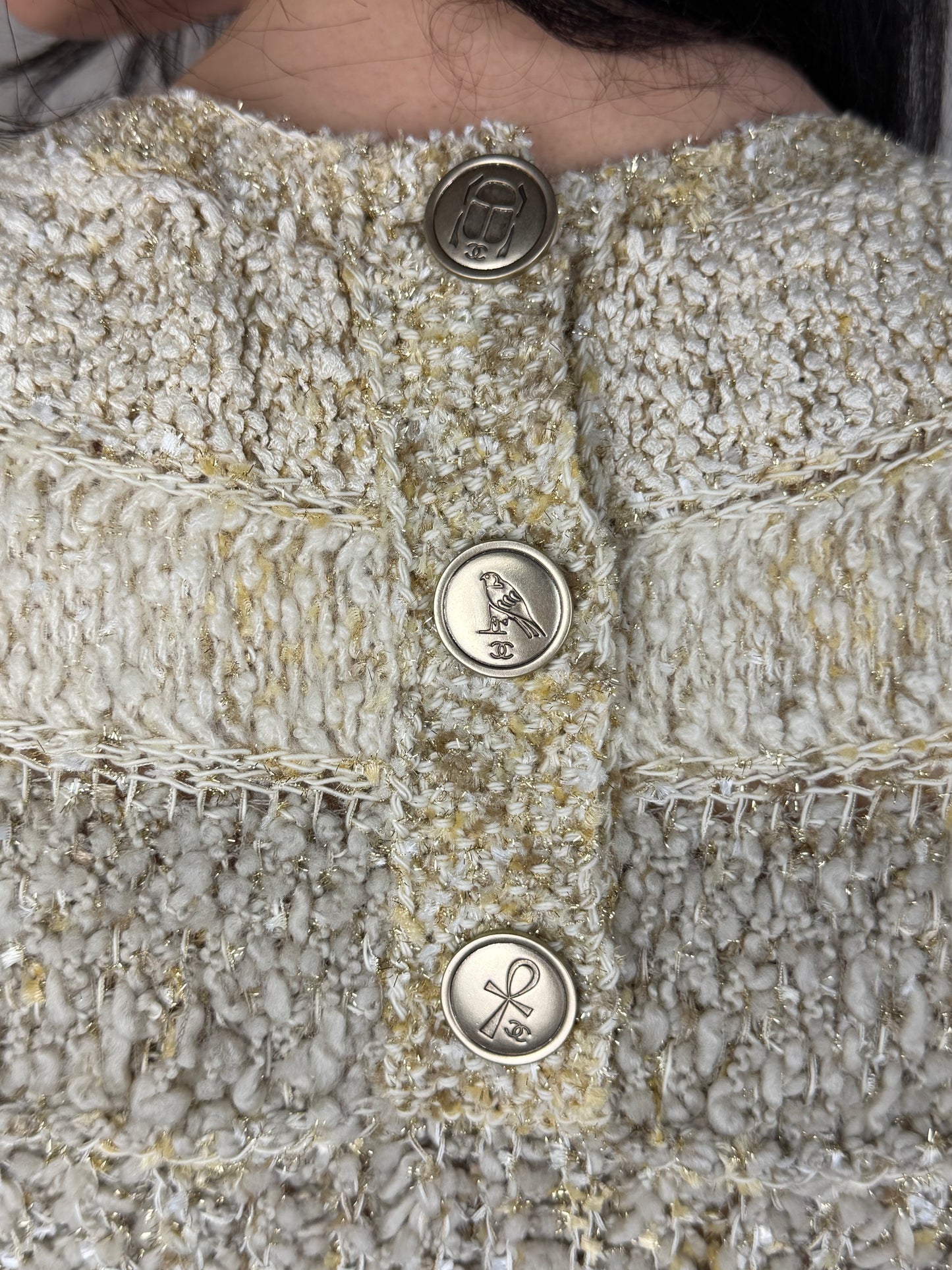 Chanel Wool Boucle Sweater Dress Spring 2019 Karl Lagerfeld Collection