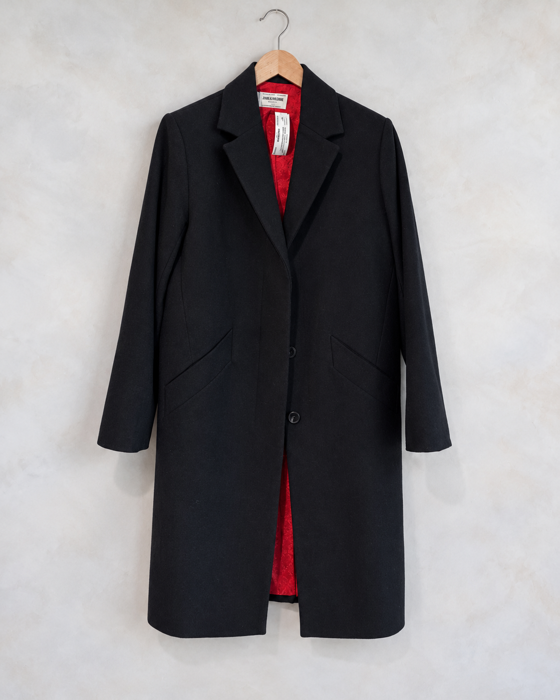 ZADIG & VOLTAIRE, Three Button Wool Overcoat, S