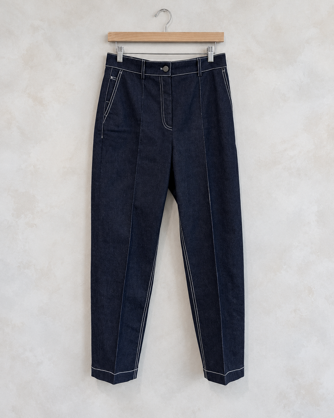 AKRIS, Dark Denim with White Stitching, 6