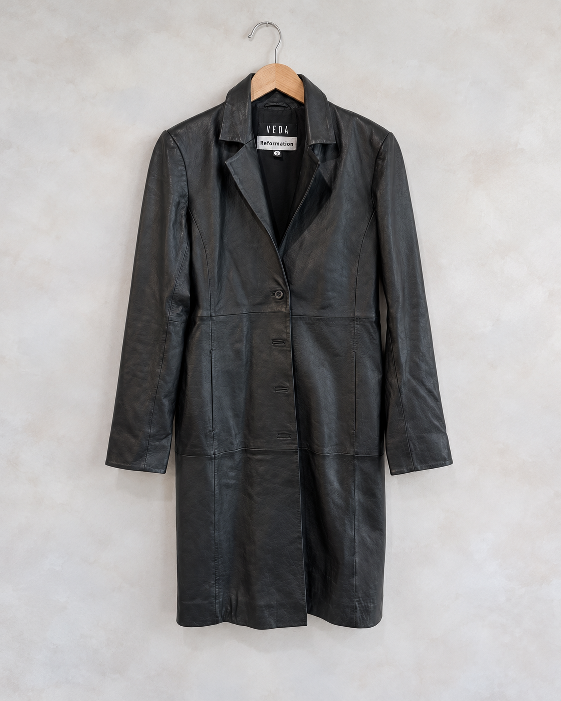REFORMATION, Leather Trench Coat, S