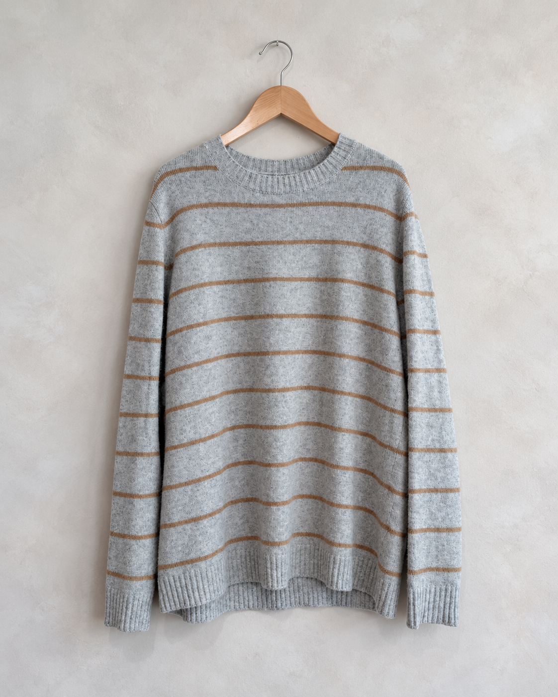 NOT MONDAY, Cashmere Stripe Sweater, XL on wooden hanger