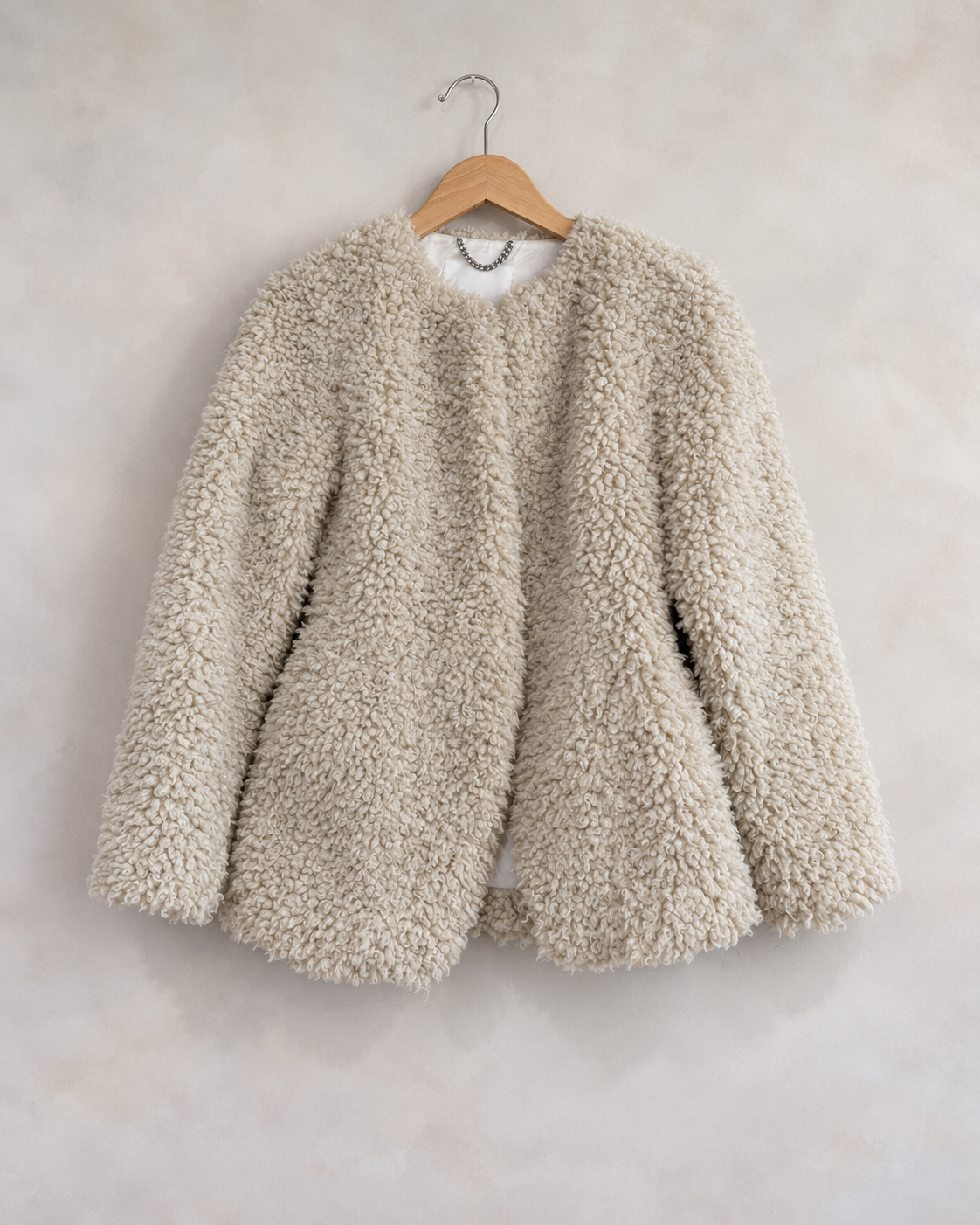 ALIGNE, Faux Shearling Jacket, S on a wooden hanger