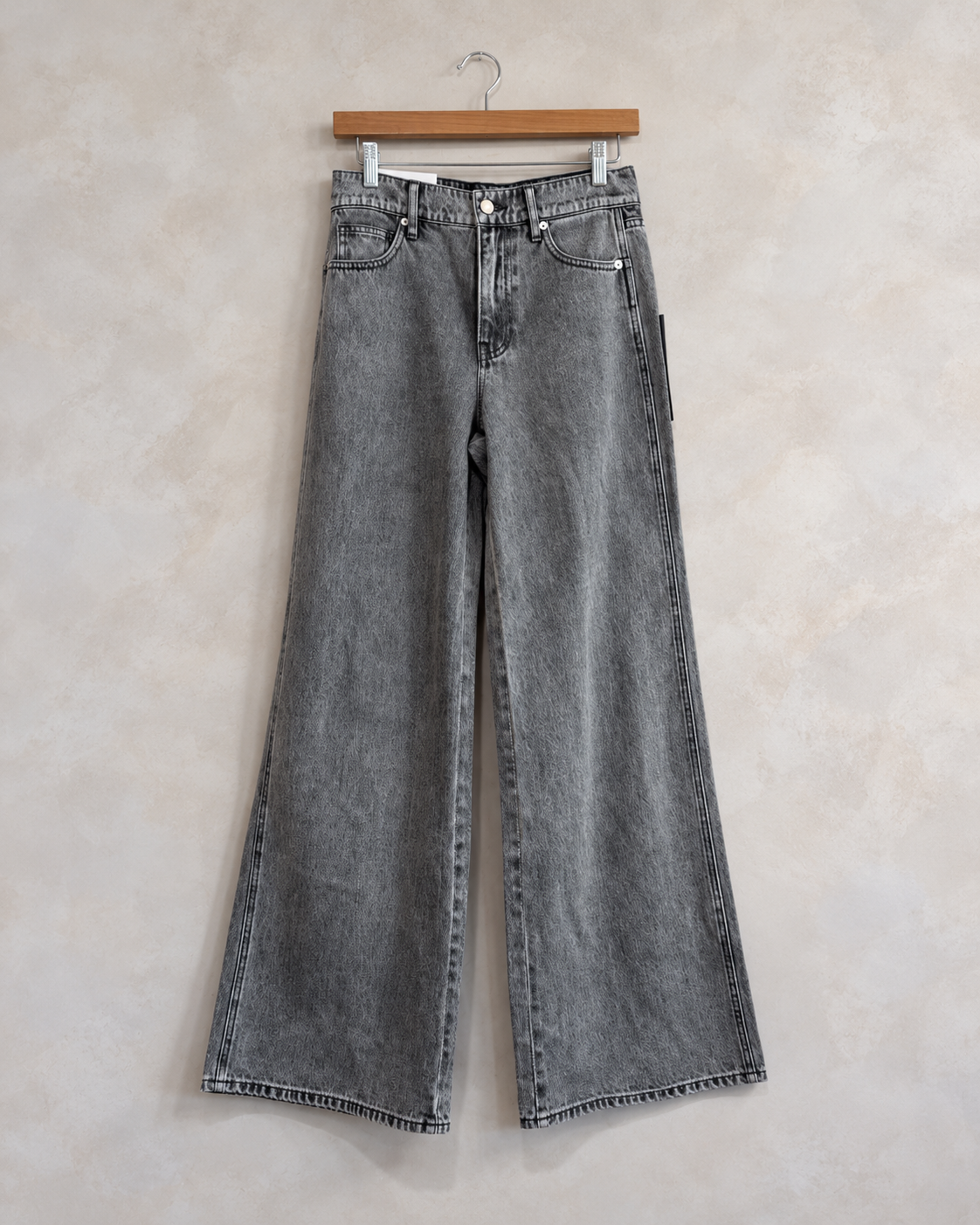VERONICA BEARD, Kasey Mid Rise Wide Leg Jeans, 26 on a wooden hanger