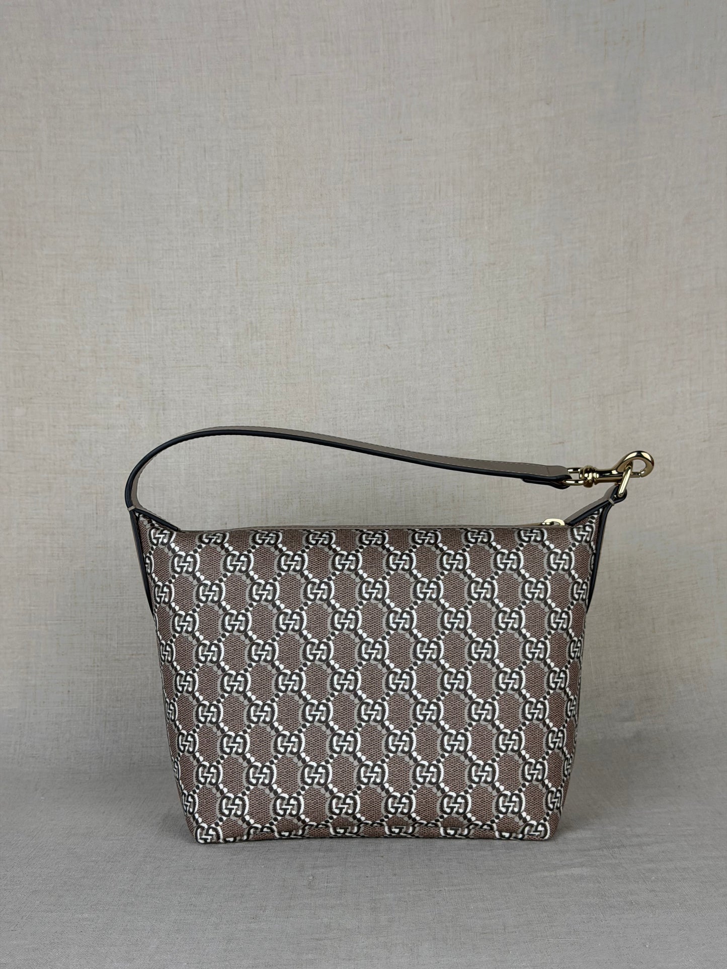 Gucci- GG Shadow Monogram Super Mini Ophidia- Taupe