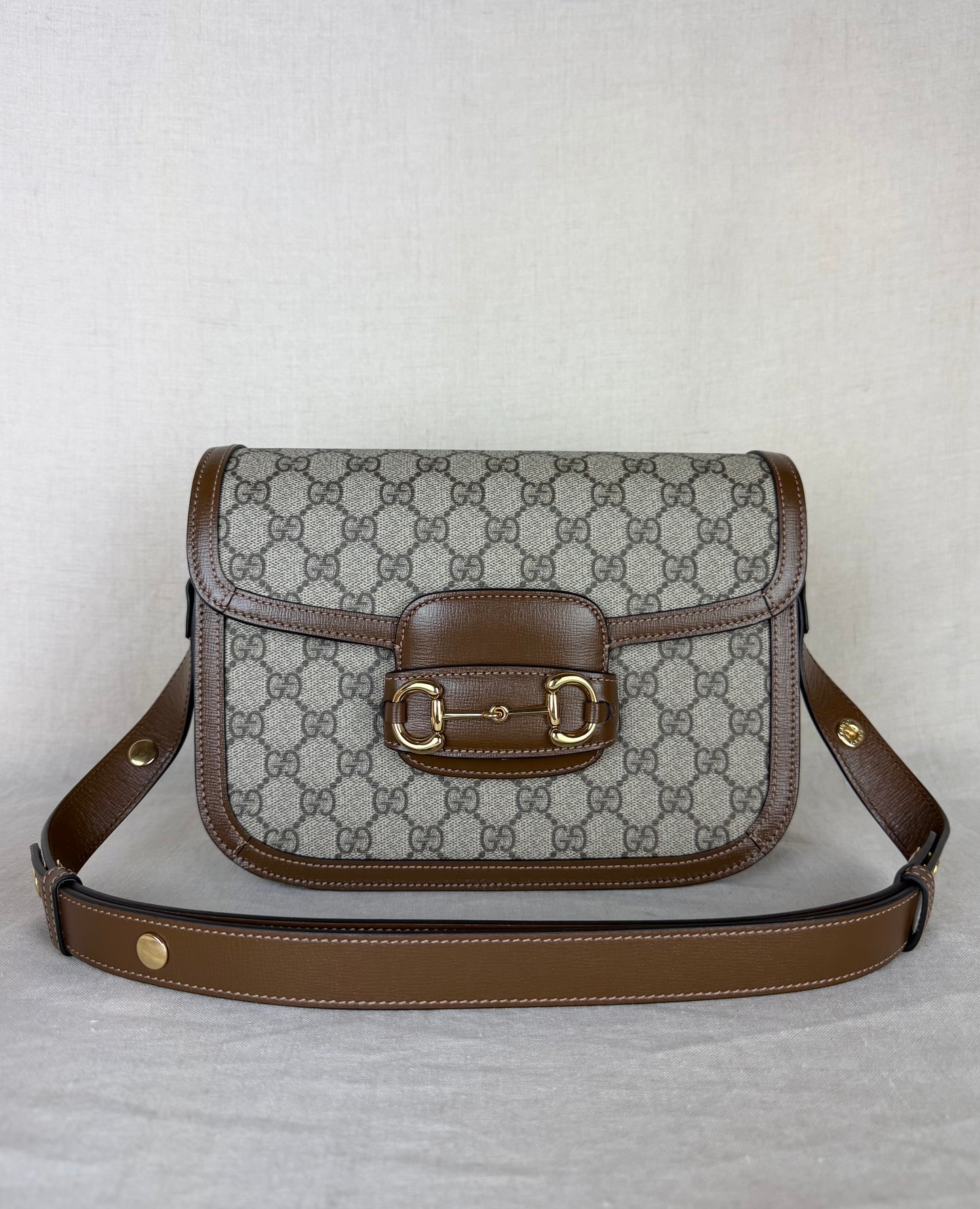 Gucci Medium Horsebit Shoulder Bag MSRP $3290- Brown