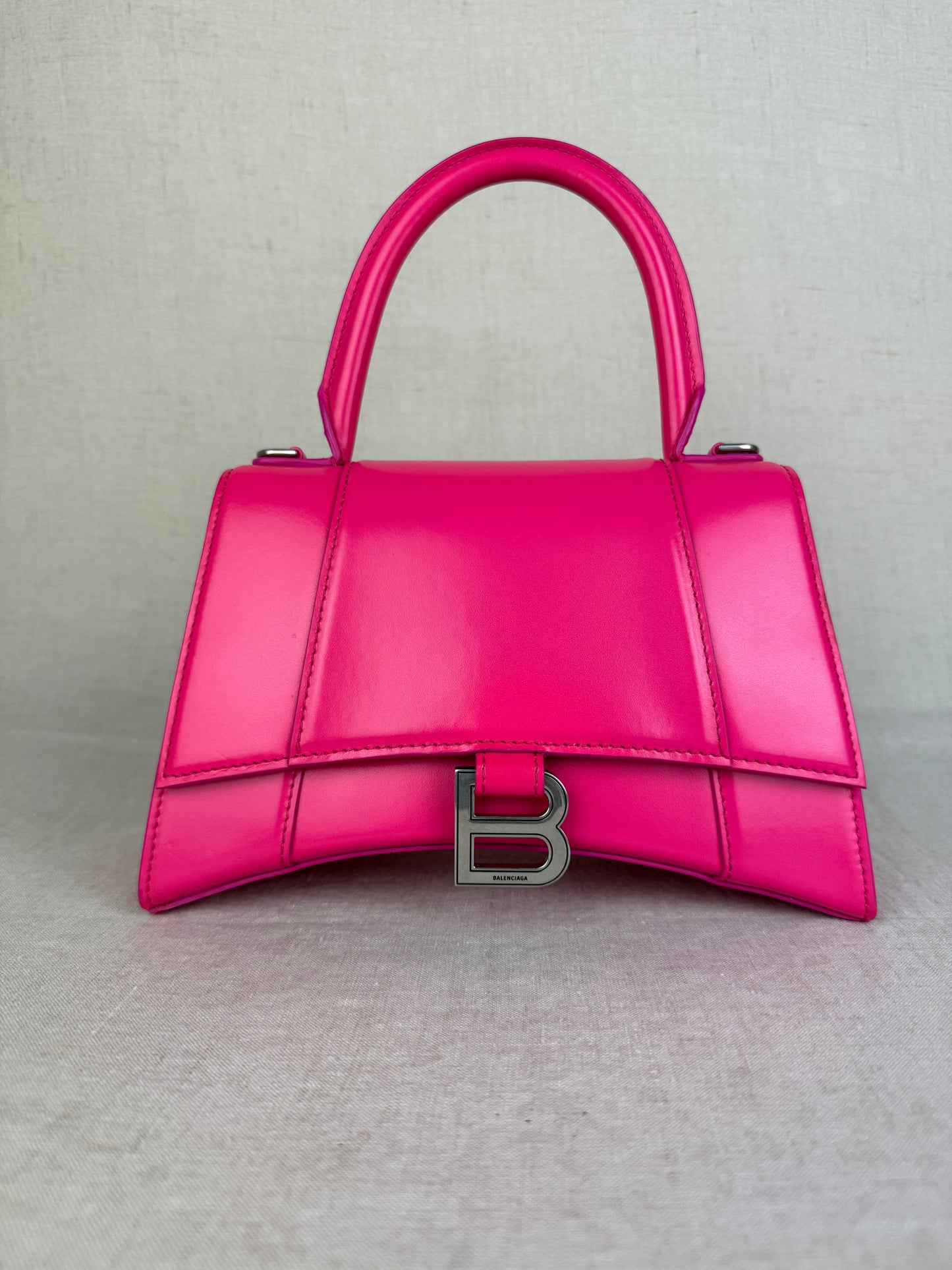 Balenciaga Pink Calfskin Leather Hourglass Bag MSRP $2730