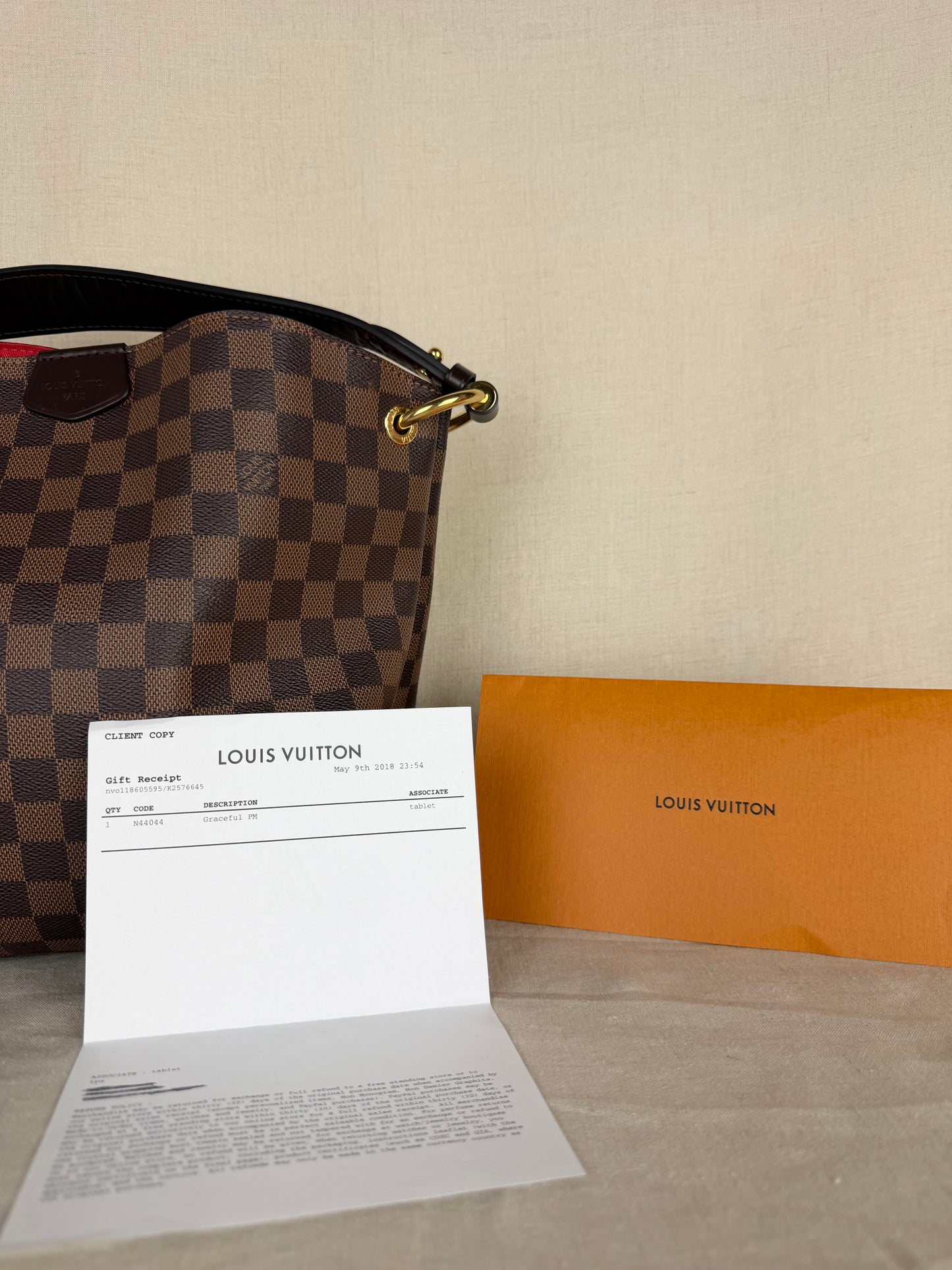 Louis Vuitton Graceful PM Damier Ebene Shoulder Bag- Brown