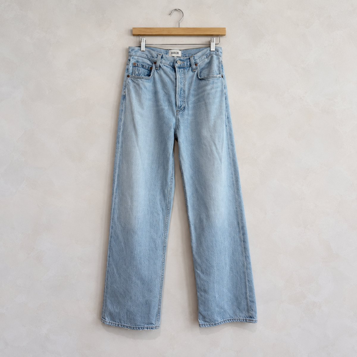 AGOLDE, Light Wash Wide Leg Jeans, Size 25