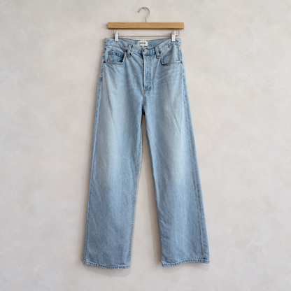 AGOLDE, Light Wash Wide Leg Jeans, Size 25