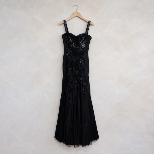ML MONIQUE LHUILLIER, Sequin and Tulle Formal Gown, 6