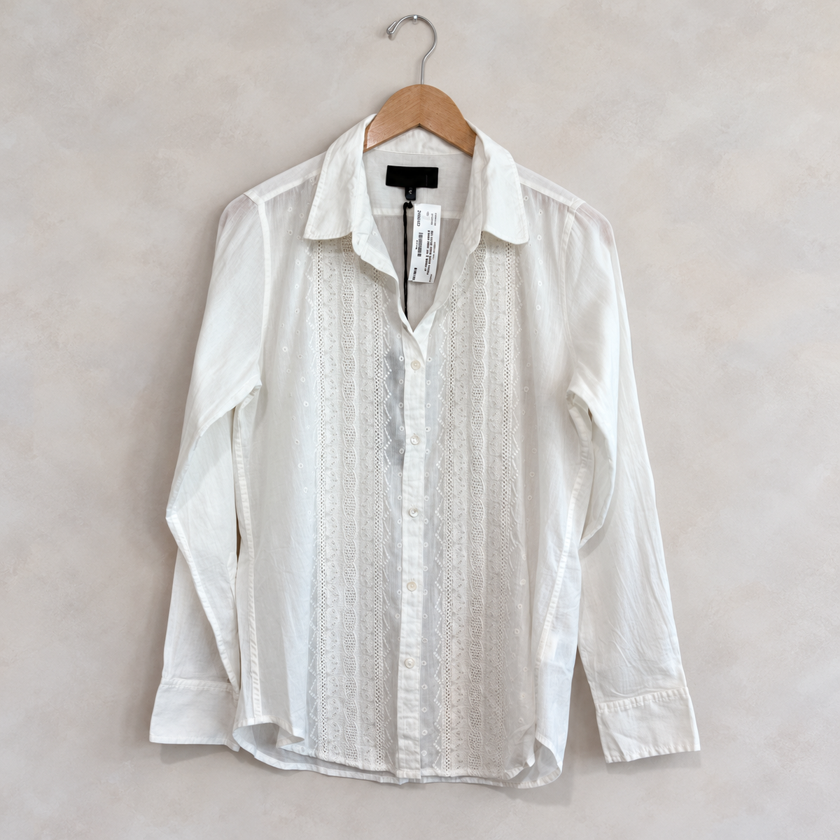 NILI LOTAN, MSRP $350 Cotton Eyelet Shirt, S