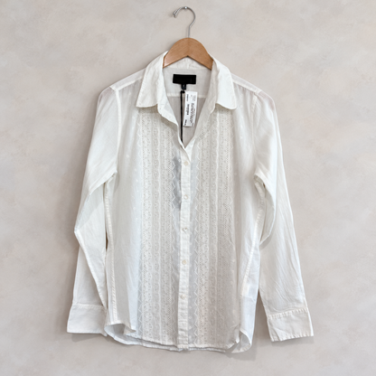 NILI LOTAN, MSRP $350 Cotton Eyelet Shirt, S