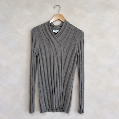 PER SE, LS Cotton Cashmere Blend V-Neck Sweater, S