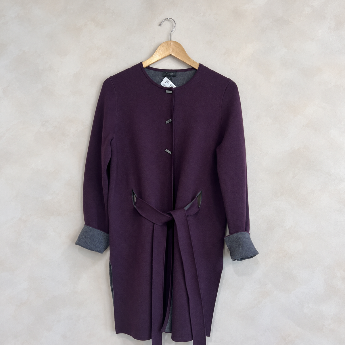 CARLISLE, Long Sleeve Wool Belted Cardigan, M