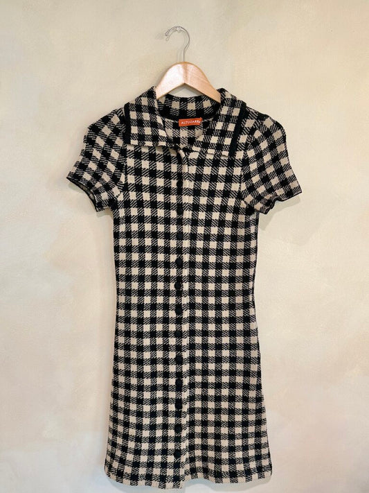Altuzarra Knit Checkered Button Down Dress sz XS