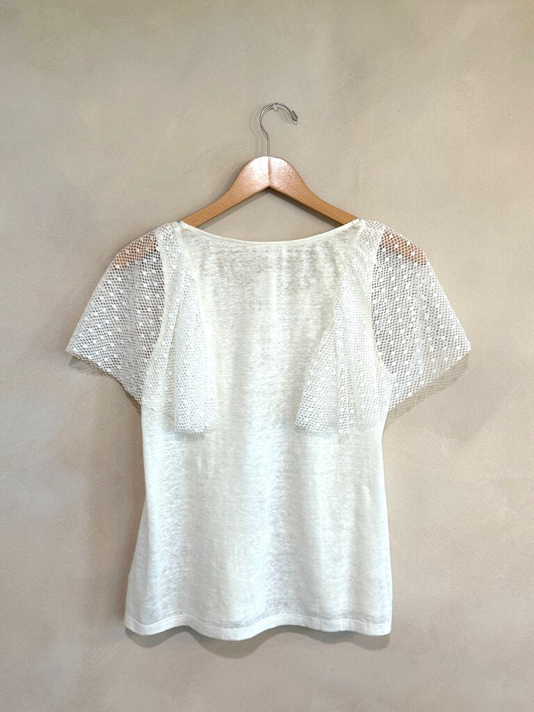 Claudie Pierlot Linen Lace Tee Sz 1