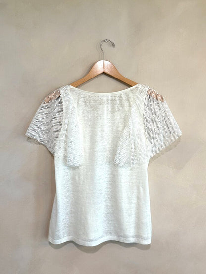 Claudie Pierlot Linen Lace Tee Sz 1