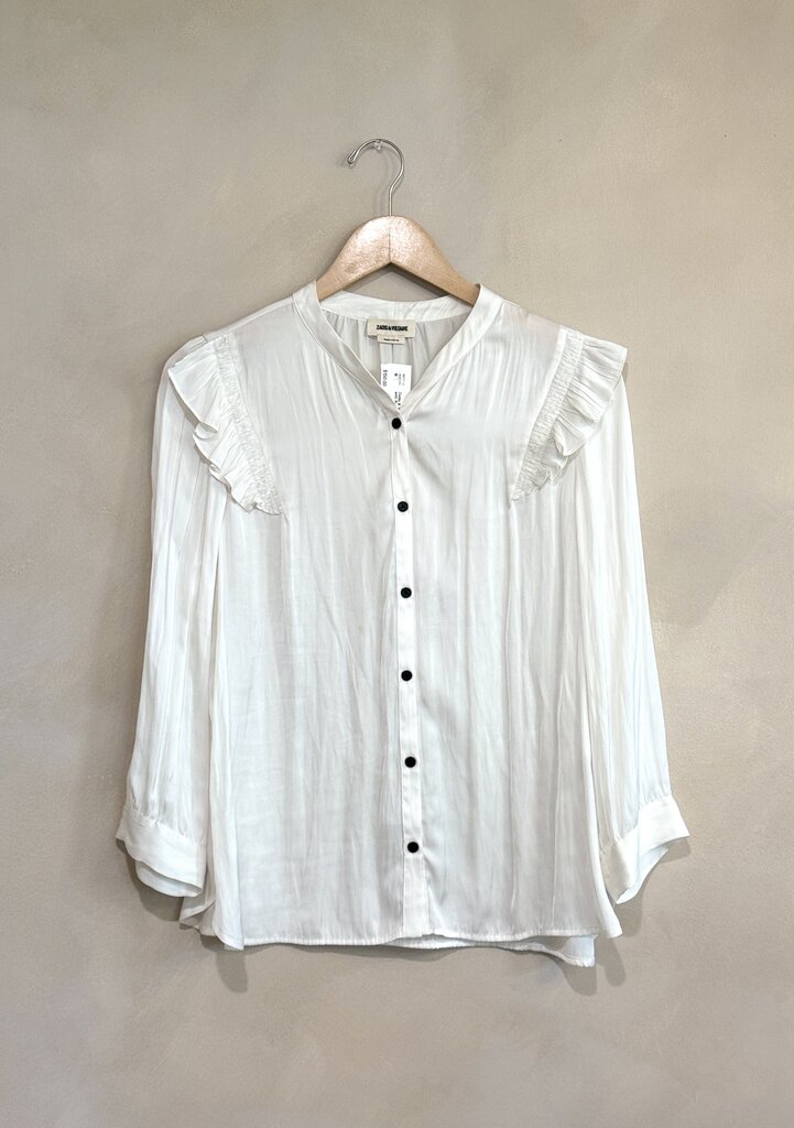 Zadig & Voltaire Button Down with Ruffle Detail Sz M