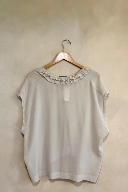 NUDE Ruffled Silk Blouse Sz 42