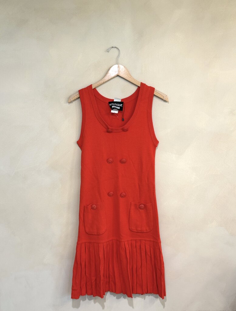 Boutique Moschino Long Pleated Knit Dress Sz 6