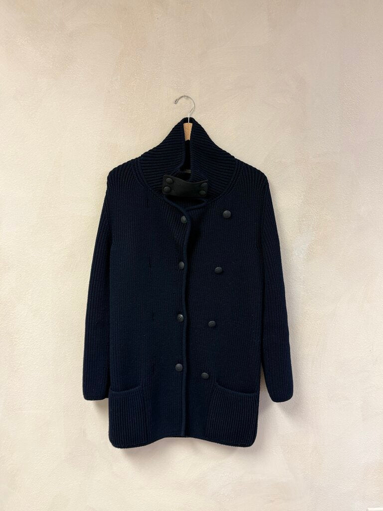 Bottega Veneta, Wool & Leather Cardigan, 38