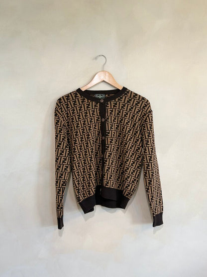 Fendi, Tan Cardigan, S
