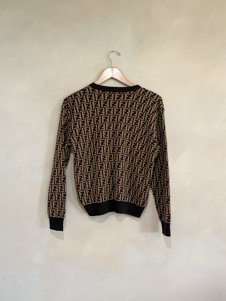 Fendi, Tan Cardigan, S