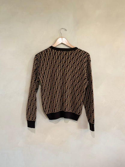 Fendi, Tan Cardigan, S