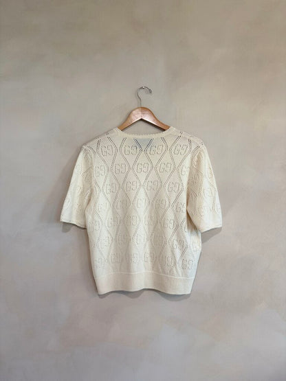Gucci, Eyelet Sweater Top, XXL
