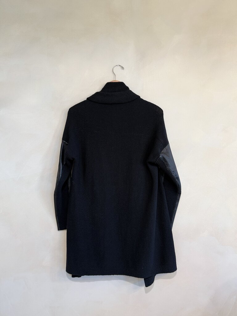 Maje, Leather & Knit Cardigan, 2